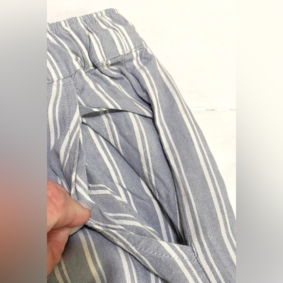 American Eagle Womens S Blue Gray/White Stripe Pants Classic Preppy Boho-chic - Picture 4 of 11